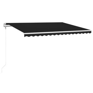 vidaXL Sis&auml;&auml;nkelattava markiisi LED/tuulisensori 400x300cm antrasiitti