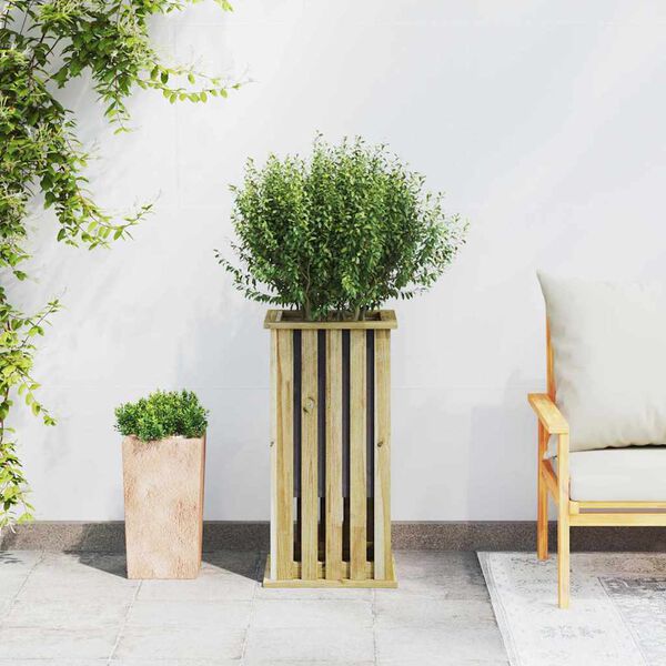 vidaXL Kukkalaatikko Ruskea 33 x 33 x 65 cm Impregnoitu mänty