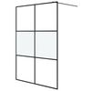 vidaXL Walk-in suihkusein&auml;ke musta 140x195 cm puolihuurrettu ESG-lasi