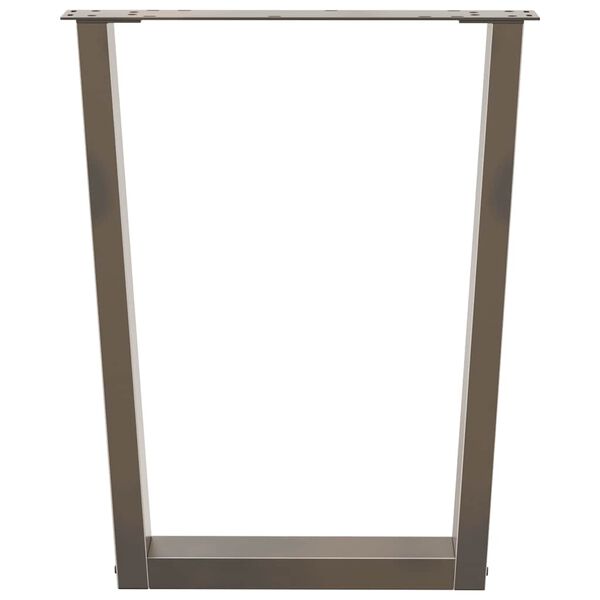 vidaXL Ruokapöydän jalat V-muotoiset 2 kpl Luonnonvärinen teräs 60x(72-73,3) cm Teräs