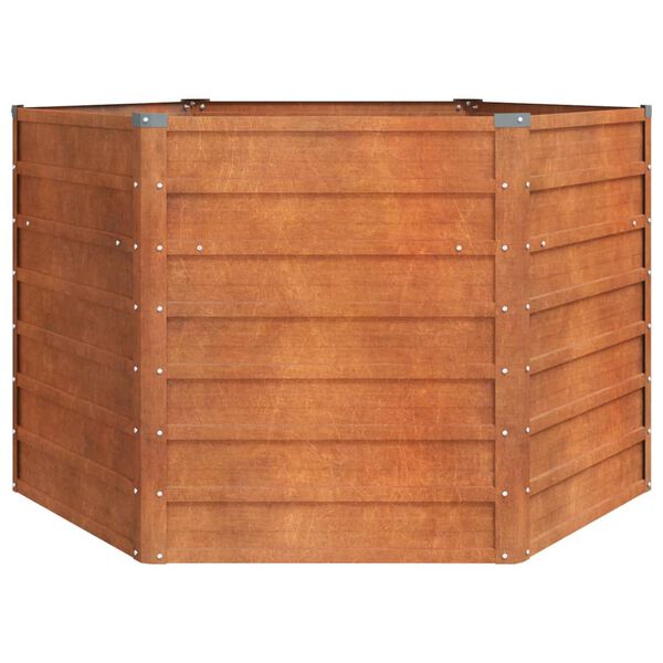 vidaXL Korotettu kukkalaatikko ruoste 129x129x77 cm Corten teräs