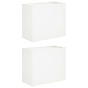 vidaXL Puutarha ruukku 2 kpl valkoinen 60 x 30 x 50 cm