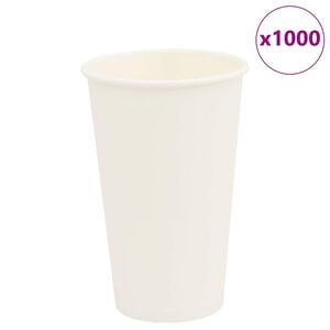 vidaXL Paperiset kahvikupit 1000 kpl 16 unssia 400 ml Valkoinen
