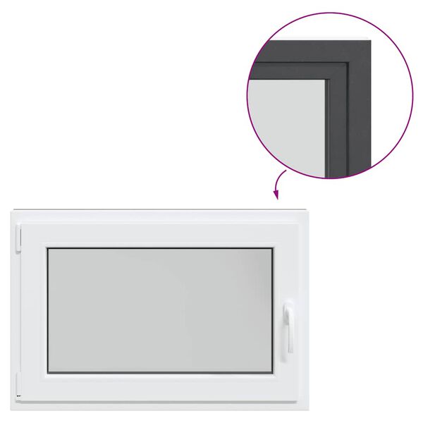 vidaXL Kellari-ikkuna "RISOR" 90x50 cm kallistus-/k&auml;&auml;ntymisovi DIN vasen antrasiitti