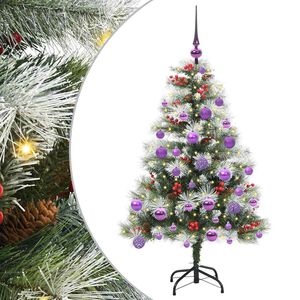 vidaXL Tekojoulukuusi LED -nauhavalot Vihre&auml; ja valkoinen 120 cm
