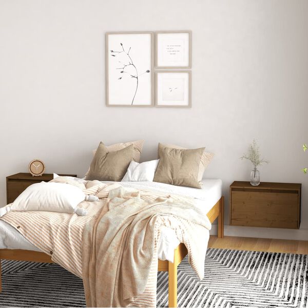 vidaXL Sein&auml;kaapit 2 kpl hunajanruskea 60x30x35 cm t&auml;ysi m&auml;nty