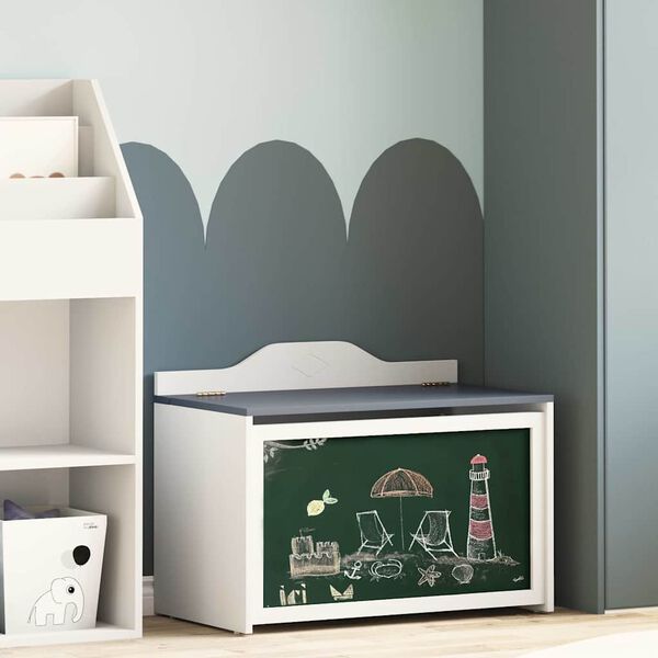 vidaXL Laatikko, jossa s&auml;ilytystila ja liitutaulun etu ROROS