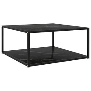 vidaXL Sohvap&ouml;yt&auml; musta 80x80x35 cm karkaistu lasi