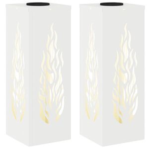 vidaXL Aurinko LED-polkuvalo 2 kpl L&auml;mpim&auml;n Valkoinen 18 x 18 x 50 cm