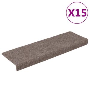 vidaXL Porrasmatot itseliimautuvat 15 kpl 65x21x4 cm beige suorakaiteen muotoinen reuna