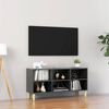 vidaXL TV-taso t&auml;yspuiset jalat korkeakiilto harmaa 103,5x30x50 cm