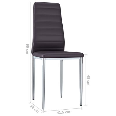 vidaXL Ruokapöydän tuolit 2 kpl ruskea keinonahka
