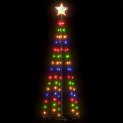 vidaXL Kartio joulukuusi 84 värikästä LED-valoa 50x150 cm