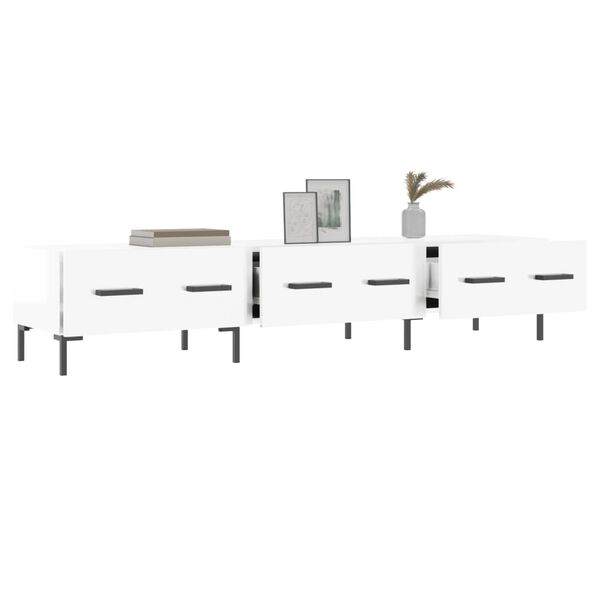 vidaXL TV-taso korkeakiilto valkoinen 150x36x30 cm tekninen puu