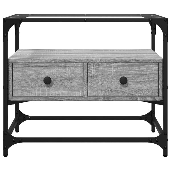 vidaXL TV-taso lasinen p&ouml;yt&auml;levy harm. Sonoma 60x35x51 cm tekninen puu