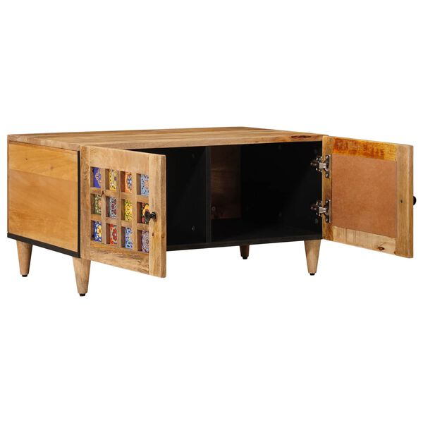 vidaXL Sohvap&ouml;yt&auml; Luonnollinen 80 x 50 x 40 cm Kiinte&auml; mango puu