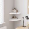 vidaXL Kelluvat kulmahyllyt 2 kpl korkeakiilto valk. 35x35x3,8 cm MDF