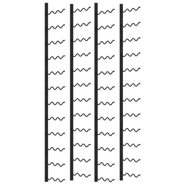 vidaXL Seinäkiinnitteinen viinipulloteline 72 pullolle 2 kpl rauta