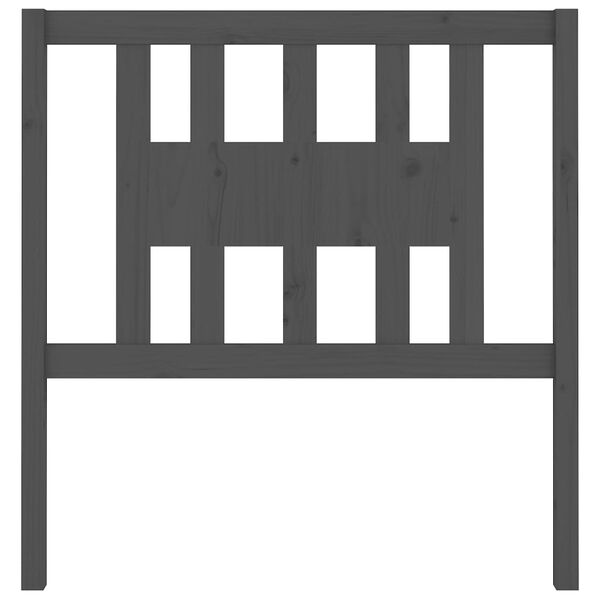 vidaXL Sängynpääty harmaa 81x4x100 cm täysi mänty