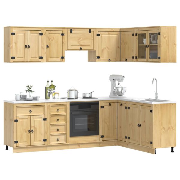 vidaXL Kaappi laatikon kanssa hyllyll&auml; 10 pcs Hunaja Massiivinen m&auml;nty