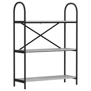vidaXL Kirjahylly 3 tasoa 80 x 30 x 109 cm Tekninen puu Harmaa Sonoma