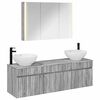 vidaXL Kylpyhuoneen kaappisetti 4 pcs Harmaa Sonoma