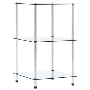 vidaXL 3-kerroksinen hylly l&auml;pin&auml;kyv&auml; 40x40x67 cm karkaistu lasi