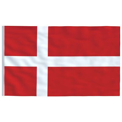 vidaXL Tanskan lippu ja lipputanko 5,55 m alumiini