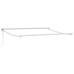 vidaXL Vet&auml;ytyv&auml; aurinkovarjon runko Valkoinen 350 x 250 cm Alumiini