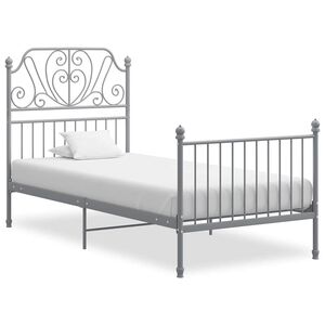 vidaXL S&auml;ngynrunko harmaa metalli 90x200 cm