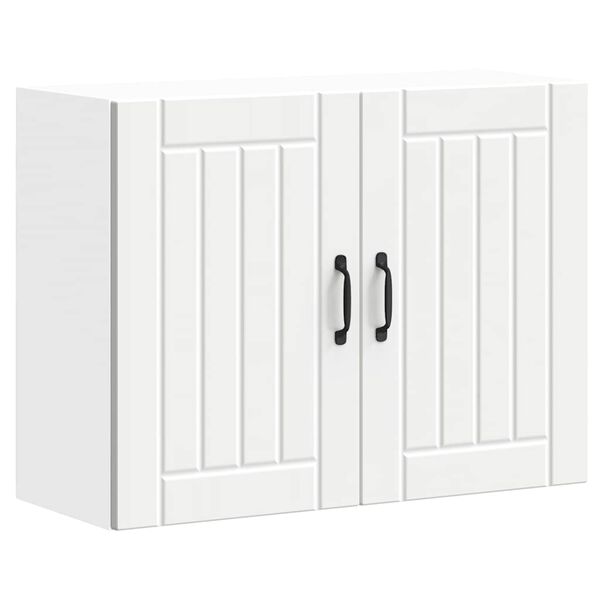 vidaXL Keitti&ouml;n sein&auml;kaappi Lucca valkoinen tekninen puu