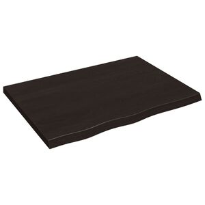 vidaXL Sein&auml;hylly tummanruskea 80x60x(2-4) cm k&auml;sitelty t&auml;ystammi