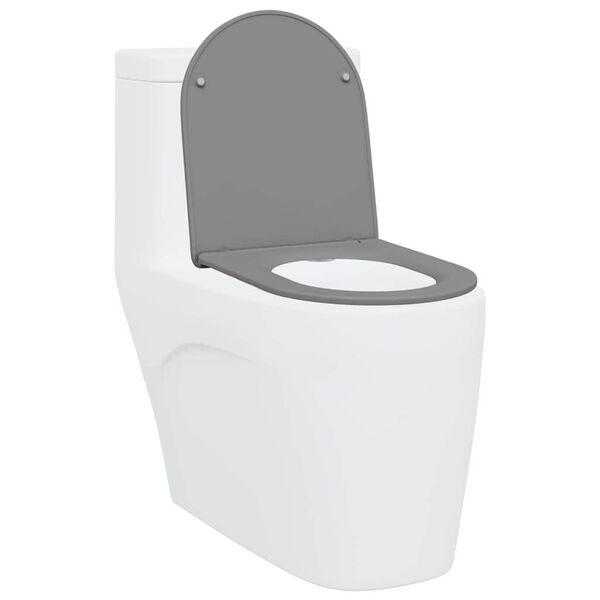 vidaXL Nopeasti irrotettava wc-istuin Harmaa 44 x 36.4 x 3.4 cm