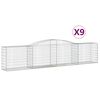 vidaXL Kaarevat kivikorit 9 kpl 400x50x80/100 cm galvanoitu rauta