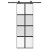 vidaXL liukuovi laitteistosarjalla 76x205 cm karkaistu lasi alumiini