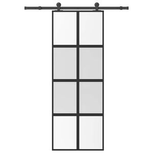 vidaXL liukuovi laitteistosarjalla 76x205 cm karkaistu lasi alumiini