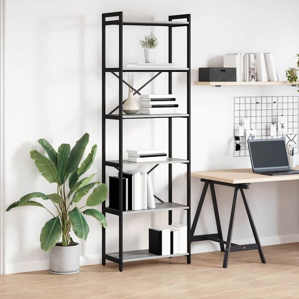 vidaXL Kirjahylly Harmaa sonoma 40 x 30 x 85 cm Tekninen puu