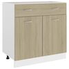 vidaXL Alalipastokaappi Sonoma-tammi 80x46x81,5 cm tekninen puu