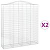 vidaXL Kaarevat kivikorit 2 kpl 200x50x220/240 cm galvanoitu rauta