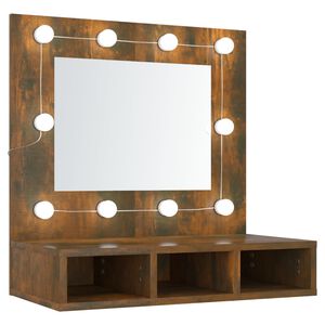 vidaXL Peilikaappi LED-valoilla savutammi 60x31,5x62 cm