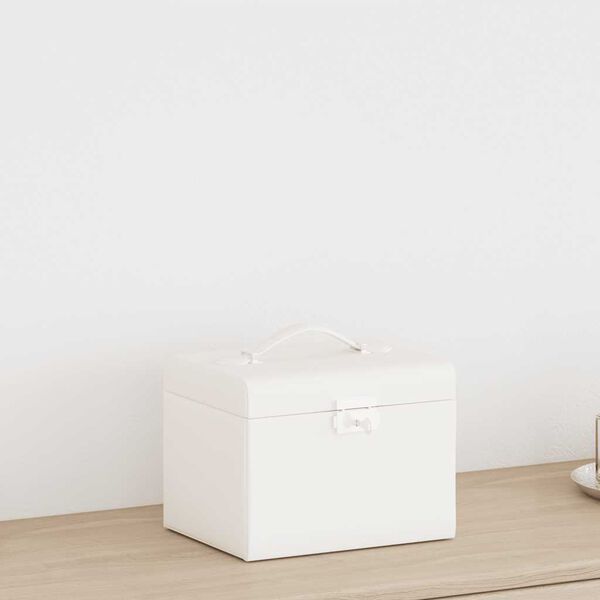 vidaXL korurasia 4-kerroksinen peilillä lukittava valkoinen