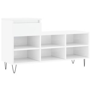 vidaXL Kenk&auml;kaappi korkeakiilto valkoinen 102x36x60 cm tekninen puu
