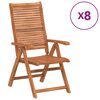vidaXL Kokoontaitettavat lepotuolit 8 kpl 56x72x107 cm massiivipuuta akaasiaa