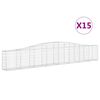 vidaXL Kaarevat kivikorit 15 kpl 400x30x60/80 cm galvanoitu rauta