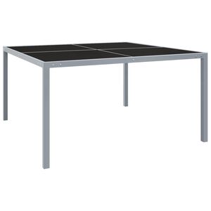 vidaXL Puutarhap&ouml;yt&auml; 130x130x72 cm harmaa ter&auml;s ja lasi