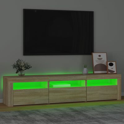 vidaXL TV-taso LED-valoilla Sonoma-tammi 180x35x40 cm