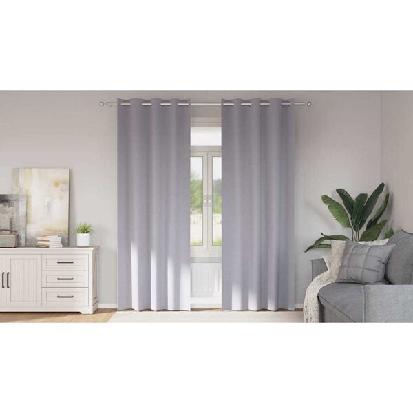 vidaXL Piment&auml;v&auml; verho renkailla 2 pcs Metalli harmaa 260 x 140 cm