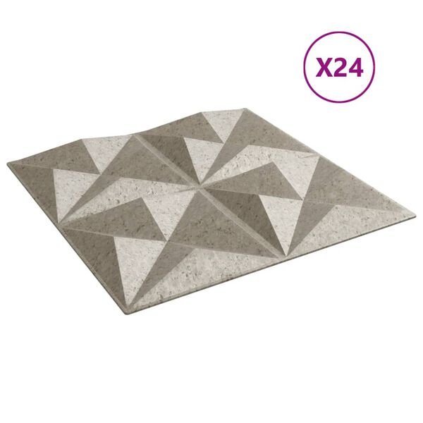 vidaXL Sein&auml;paneelit 24 kpl betoni 50x50 cm XPS 6 m&sup2; origami