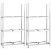 vidaXL 3-tasoinen Rengasteline 2 kpl hopea 110x40x200 cm ter&auml;s