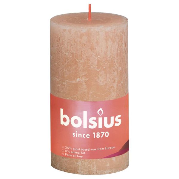 Bolsius Pilarikynttil&auml;t Shimmer 4 kpl rustiikkinen 130x68 mm pinkki